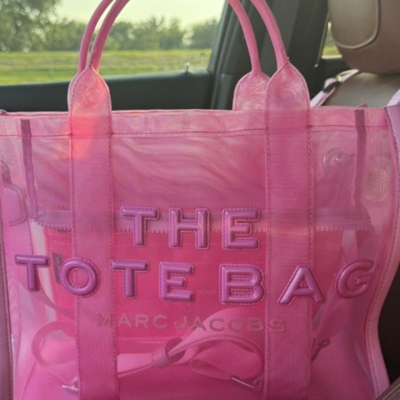 Marc Jacobs Tote Bag Pink Tote Bag In Very E.U.C With Dustbag Medium Size - Picture 10 of 16